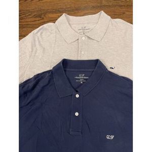 2- Vineyard Vines‎ Shirts Mens Large Slim Fit Polo Short Sleeve Logo Whale